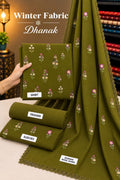 Indian Booti Dhanak Embroidered 3-Piece Un-Stiched (Mehndi)