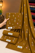 Indian Booti Dhanak Embroidered 3-Piece Un-Stiched (Mustard)