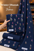 Indian Booti Dhanak Embroidered 3-Piece Un-Stiched (Navy Blue)