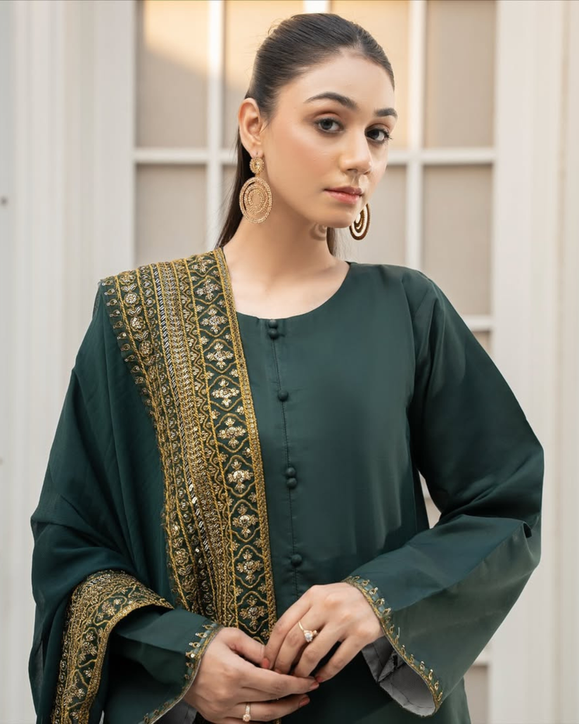 ROYAL CHARM EMB 3PC SUIT AJS-001004