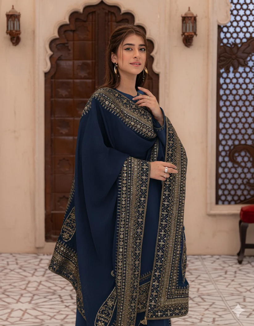 ROYAL CHARM EMB 3PC SUIT AJS-001003