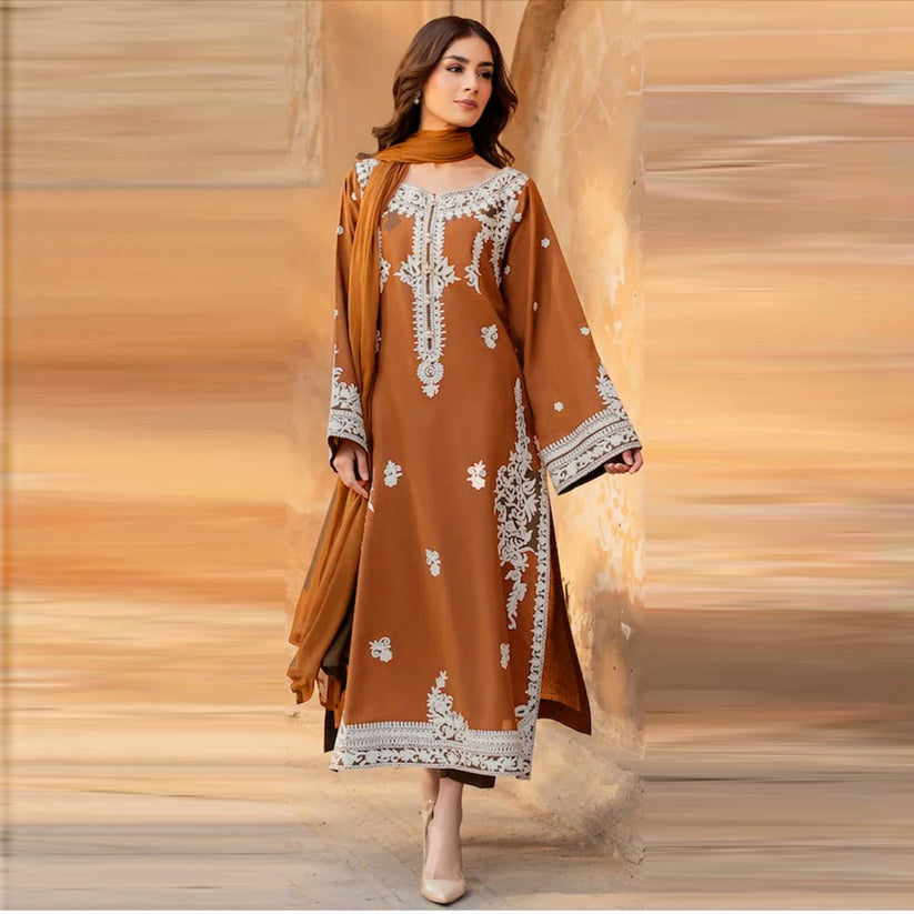 DHANAK EMB 3PC SUIT BH -0010036